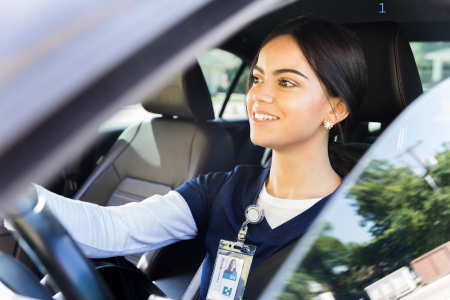 nurse driving car