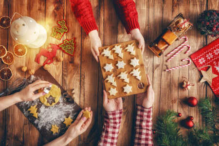 baking Christmas cookies